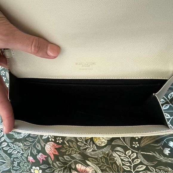 Saint Laurent YSL Cassandre Quilted Matelassé Envelope Flap Leather Clutch Pouch - Picture 9 of 15